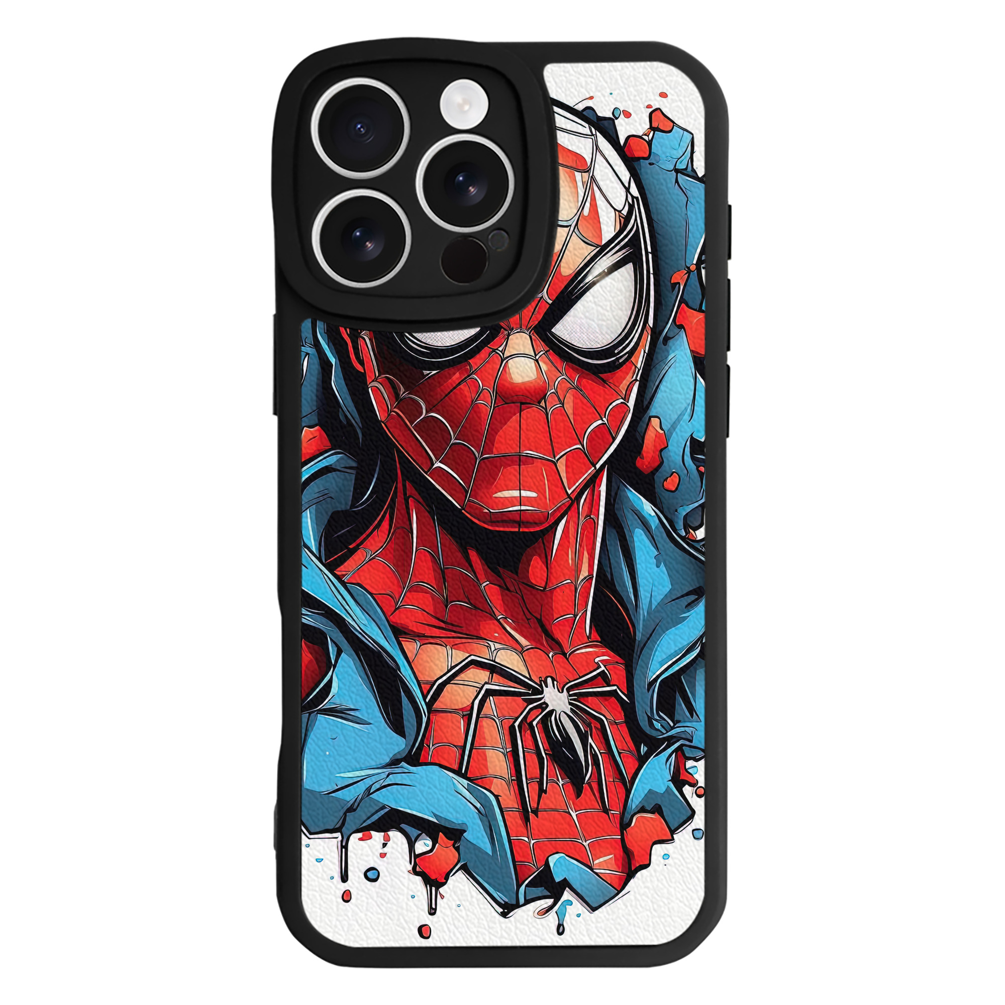 （画像用） Spider Man スパイダーマン 【iPhone 16シリーズ対応】シリコンスマホケース（レザー調） 材質：シリコン